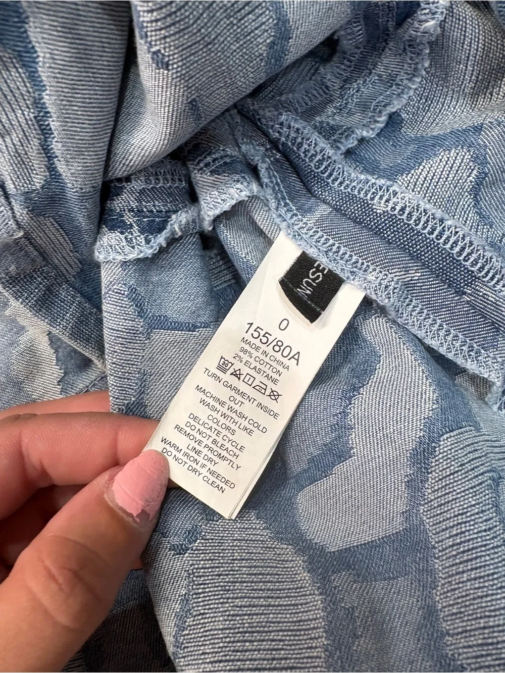 Kate Spade Abstract Peony Denim Floral Fit and Flare Dress